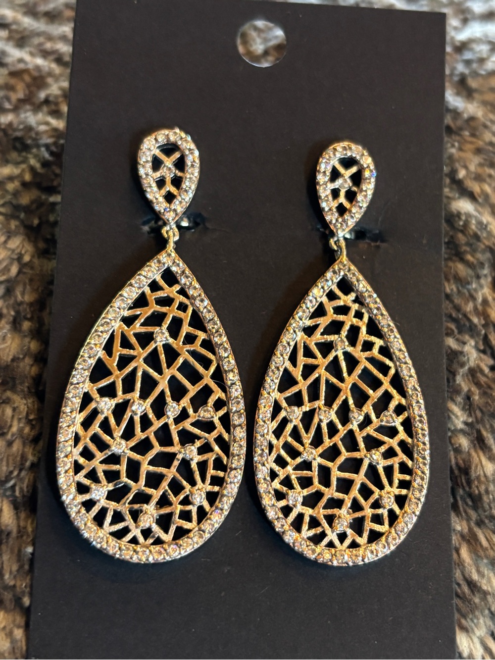 Sterling Silver Teardrop Filigree Dangle Earrings - Silver